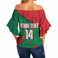 Custom Portugal Rugby 2026 Off Shoulder Wrap Waist Top Os Lobos Wolf Mascot