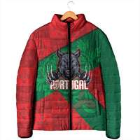 Custom Portugal Rugby 2026 Padded Jacket Os Lobos Wolf Mascot
