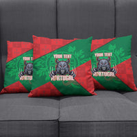 Custom Portugal Rugby 2026 Pillow Cover Os Lobos Wolf Mascot