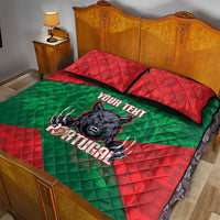 Custom Portugal Rugby 2026 Quilt Bed Set Os Lobos Wolf Mascot