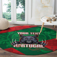 Custom Portugal Rugby 2026 Round Carpet Os Lobos Wolf Mascot