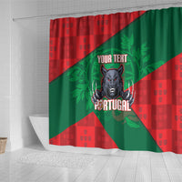 Custom Portugal Rugby 2026 Shower Curtain Os Lobos Wolf Mascot