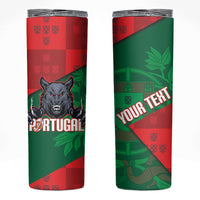 Custom Portugal Rugby 2026 Skinny Tumbler Os Lobos Wolf Mascot