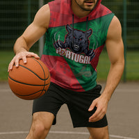 Custom Portugal Rugby 2026 Sleeveless Hoodie Os Lobos Wolf Mascot