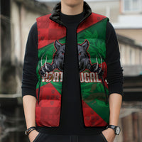 Custom Portugal Rugby 2026 Sleeveless Puffer Jacket Os Lobos Wolf Mascot