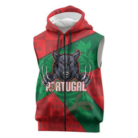 Custom Portugal Rugby 2026 Sleeveless Zip Hoodie Os Lobos Wolf Mascot