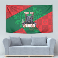 Custom Portugal Rugby 2026 Tapestry Os Lobos Wolf Mascot