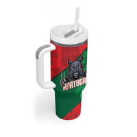 Custom Portugal Rugby 2026 Tumbler With Handle Os Lobos Wolf Mascot