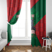 Custom Portugal Rugby 2026 Window Curtain Os Lobos Wolf Mascot