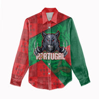 Custom Portugal Rugby 2026 Women Casual Shirt Os Lobos Wolf Mascot