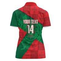 Custom Portugal Rugby 2026 Women Polo Shirt Os Lobos Wolf Mascot