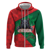 Custom Portugal Rugby 2026 Zip Hoodie Os Lobos Wolf Mascot