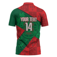 Custom Portugal Rugby 2026 Zipper Polo Shirt Os Lobos Wolf Mascot