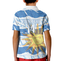 Custom Uruguay Rugby 2026 Kid Polo Shirt Sun Of May and Lapwing