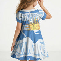 Custom Uruguay Rugby 2026 Kid Short Sleeve Dress Sun Of May and Lapwing