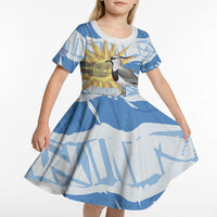 Custom Uruguay Rugby 2026 Kid Short Sleeve Dress Sun Of May and Lapwing
