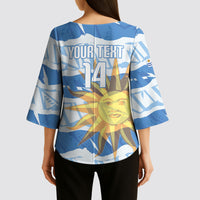 Custom Uruguay Rugby 2026 Kimono Sleeve Blouse Sun Of May and Lapwing