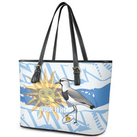 Custom Uruguay Rugby 2026 Leather Tote Bag Sun Of May and Lapwing