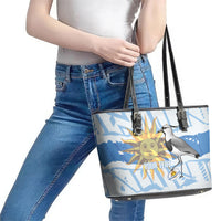 Custom Uruguay Rugby 2026 Leather Tote Bag Sun Of May and Lapwing