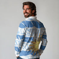 Custom Uruguay Rugby 2026 Long Sleeve Polo Shirt Sun Of May and Lapwing