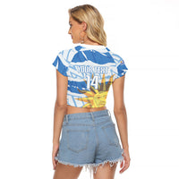 Custom Uruguay Rugby 2026 Raglan Cropped T Shirt Sun Of May and Lapwing