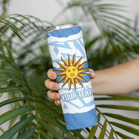 Custom Uruguay Rugby 2026 Skinny Tumbler Sun Of May and Lapwing