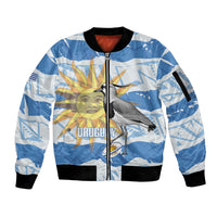 Custom Uruguay Rugby 2026 Sleeve Zip Bomber Jacket Sun Of May and Lapwing