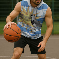 Custom Uruguay Rugby 2026 Sleeveless Hoodie Sun Of May and Lapwing