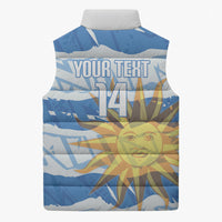 Custom Uruguay Rugby 2026 Sleeveless Puffer Jacket Sun Of May and Lapwing