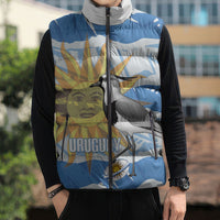 Custom Uruguay Rugby 2026 Sleeveless Puffer Jacket Sun Of May and Lapwing