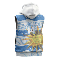 Custom Uruguay Rugby 2026 Sleeveless Zip Hoodie Sun Of May and Lapwing