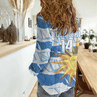 Custom Uruguay Rugby 2026 Women Casual Shirt Sun Of May and Lapwing
