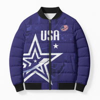 Custom United States Rugby 2026 Bomber Puffer Jacket Go USA Star Symbol