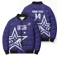 Custom United States Rugby 2026 Bomber Puffer Jacket Go USA Star Symbol