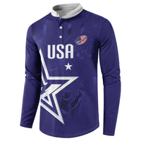 Custom United States Rugby 2026 Button Sweatshirt Go USA Star Symbol