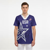 Custom United States Rugby 2026 Scrub Top Go USA Star Symbol
