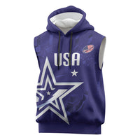 Custom United States Rugby 2026 Sleeveless Hoodie Go USA Star Symbol