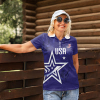 Custom United States Rugby 2026 Women Polo Shirt Go USA Star Symbol