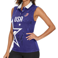 Custom United States Rugby 2026 Women Sleeveless Polo Shirt Go USA Star Symbol
