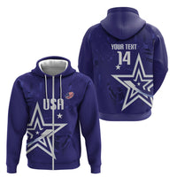 Custom United States Rugby 2026 Zip Hoodie Go USA Star Symbol