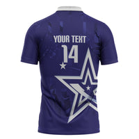 Custom United States Rugby 2026 Zipper Polo Shirt Go USA Star Symbol