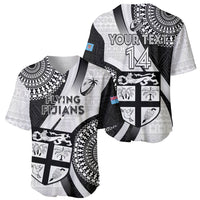 Custom Fiji Rugby Baseball Jersey World Cup 2023 Go Champions Fijian Tapa Black Version - Wonder Print Shop