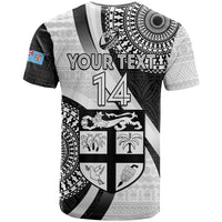 Custom Fiji Rugby T Shirt World Cup 2023 Go Champions Fijian Tapa Black Version - Wonder Print Shop