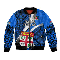 Fiji Rugby Bomber Jacket World Cup 2023 Go Champions Fijian Tapa Blue Version - Wonder Print Shop