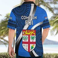 Fiji Rugby Hawaiian Shirt World Cup 2023 Go Champions Fijian Tapa Blue Version - Wonder Print Shop