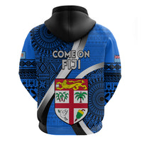 Fiji Rugby Hoodie World Cup 2023 Go Champions Fijian Tapa Blue Version - Wonder Print Shop