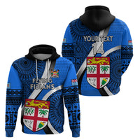 Custom Fiji Rugby Hoodie World Cup 2023 Go Champions Fijian Tapa Blue Version - Wonder Print Shop