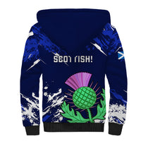 Scotland Rugby Sherpa Hoodie World Cup 2023 Go Scottish Thistle Grunge Style - Wonder Print Shop