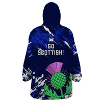 Scotland Rugby Wearable Blanket Hoodie World Cup 2023 Go Scottish Thistle Grunge Style - Wonder Print Shop