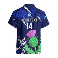 Custom Scotland Rugby Hawaiian Shirt World Cup 2023 Go Scottish Thistle Grunge Style - Wonder Print Shop